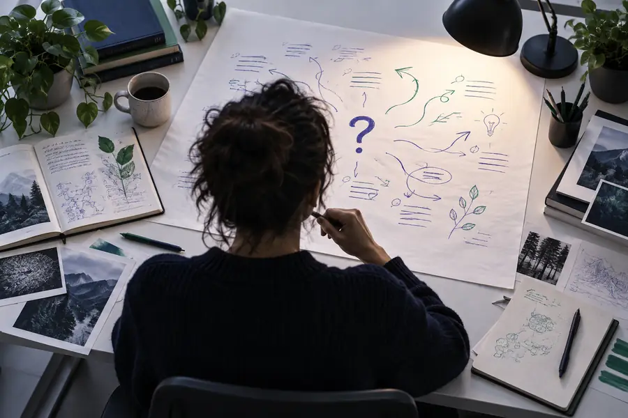 Research lead reviewing an open-ended content question